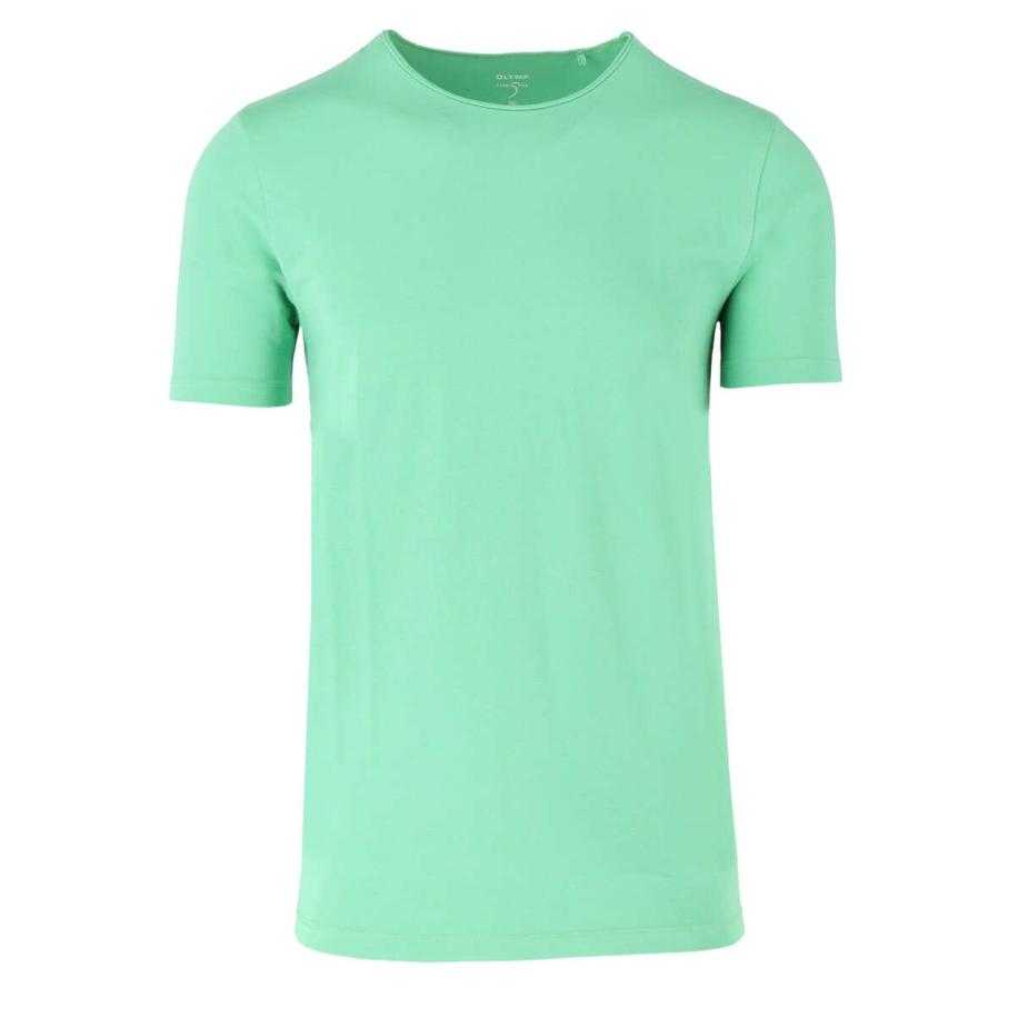 OLYMP Level Five T-Shirt ronde hals grijs-groen, Effen Groen