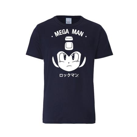 LOGOSHIRT Shirt Mega Man - Gesicht donkerblauw