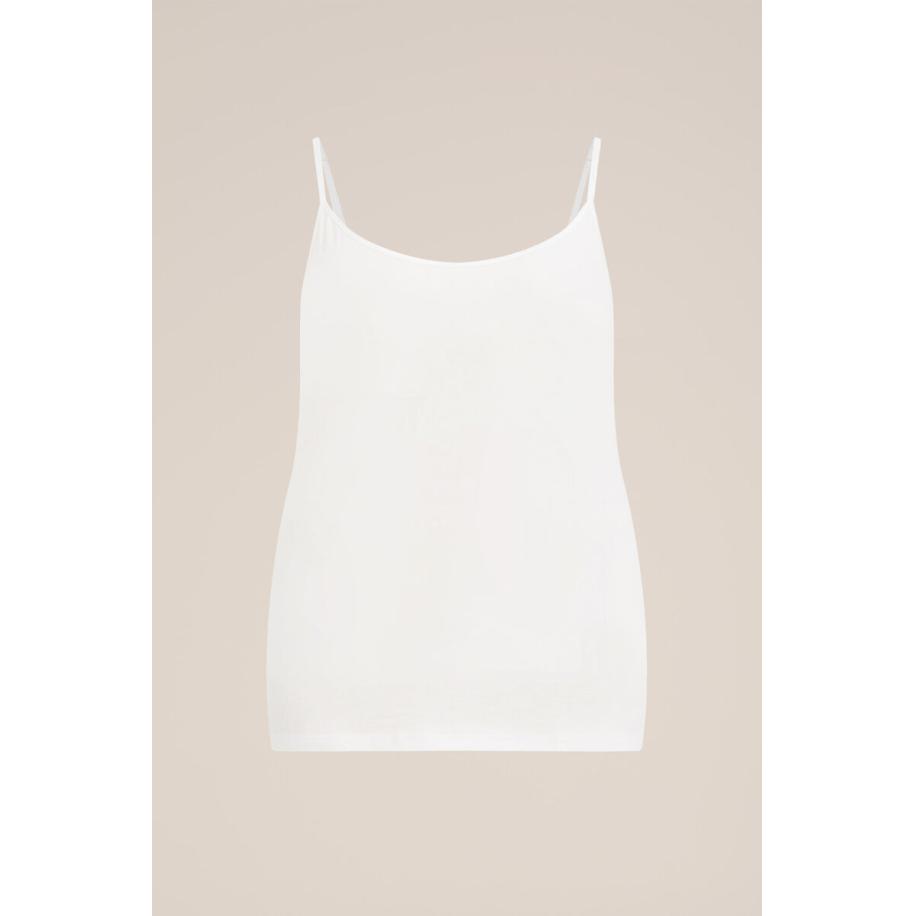 WE Fashion Dames singlet - Curve - Wit - Katoen - Plus Size Maat: 44 Wit