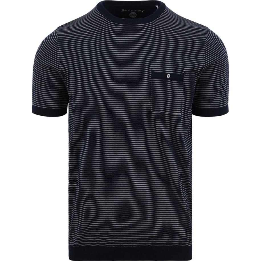 Blue Industry T-Shirt Streep Navy Blauw