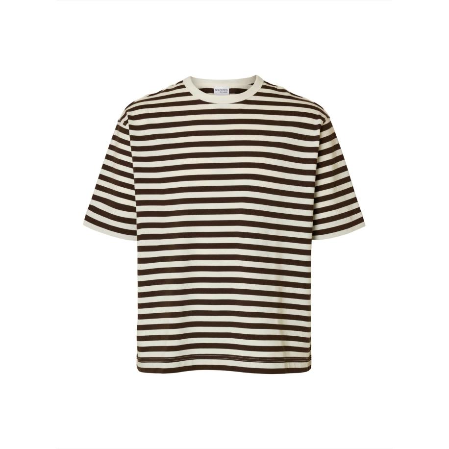 Selected SELECTED Shirt SLHDAN ecru / donkerbruin -