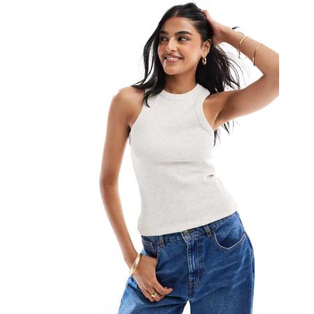 JJXX Geribbeld hemdje met racerback in lichtbeige-Neutraal