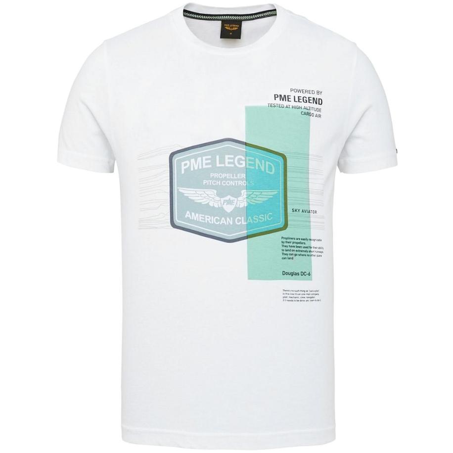 PME Legend Jersey T-Shirt Logo Wit Wit