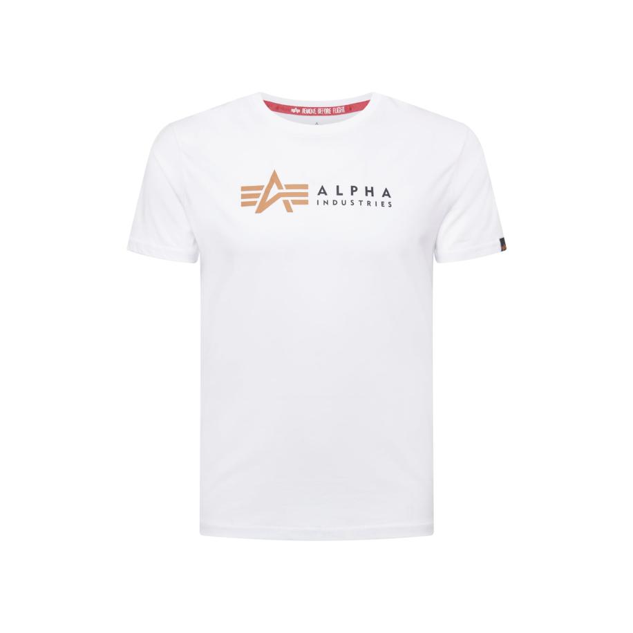 ALPHA INDUSTRIES Shirt cognac / zwart / wit Wit