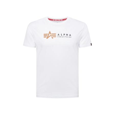 ALPHA INDUSTRIES Shirt cognac / zwart / wit