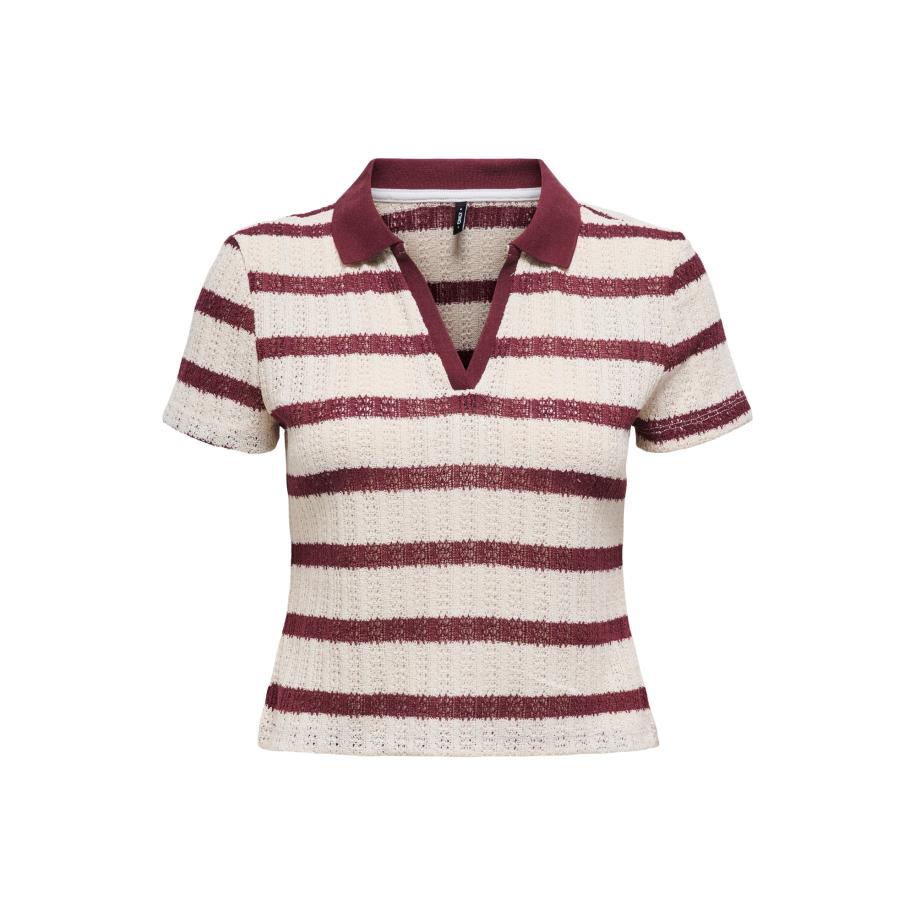 Only Only Petite Shirt ONLHALIA wijnrood / wit -