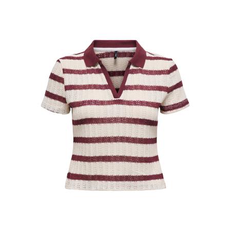 Only Only Petite Shirt ONLHALIA wijnrood / wit