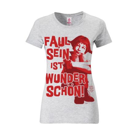 LOGOSHIRT Shirt Faul sein ist wunderschön lichtgrijs / rood
