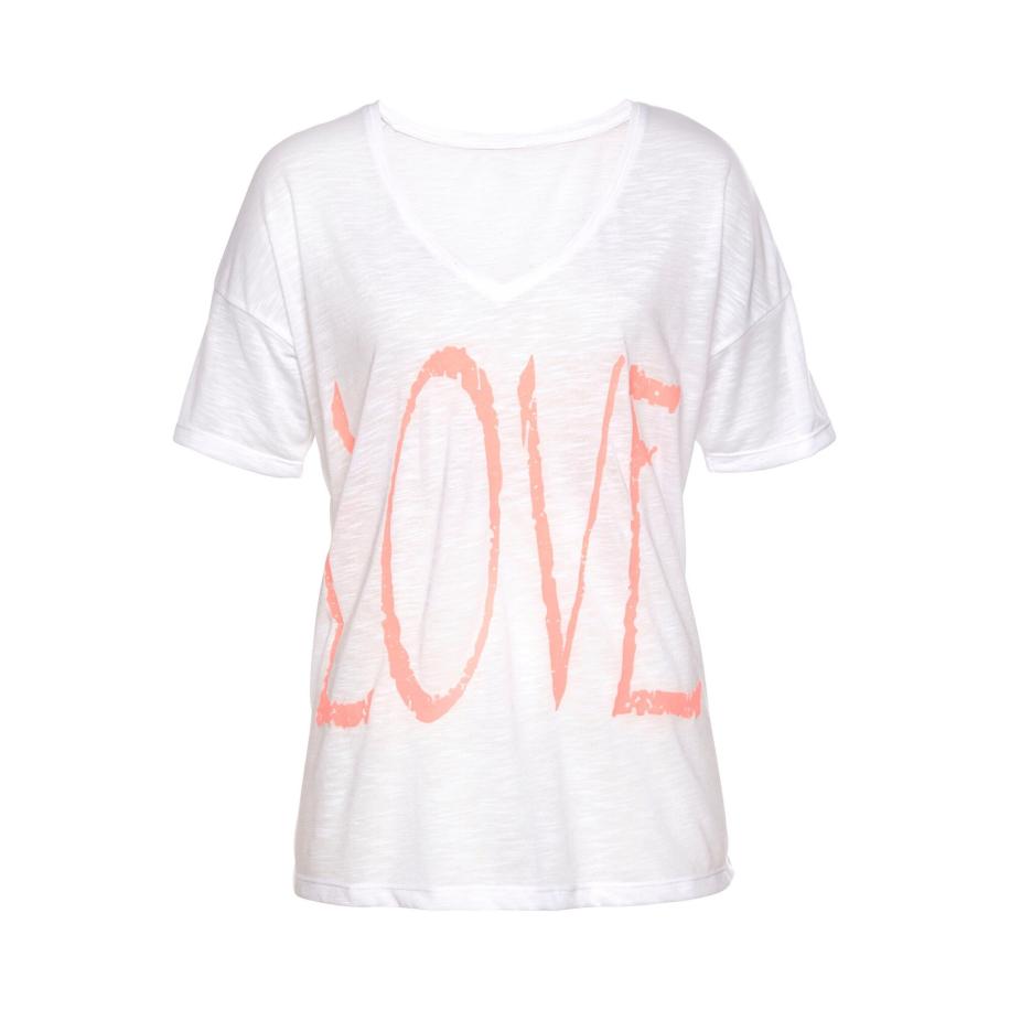 VIVANCE VIVANCE Shirt neonoranje / wit -