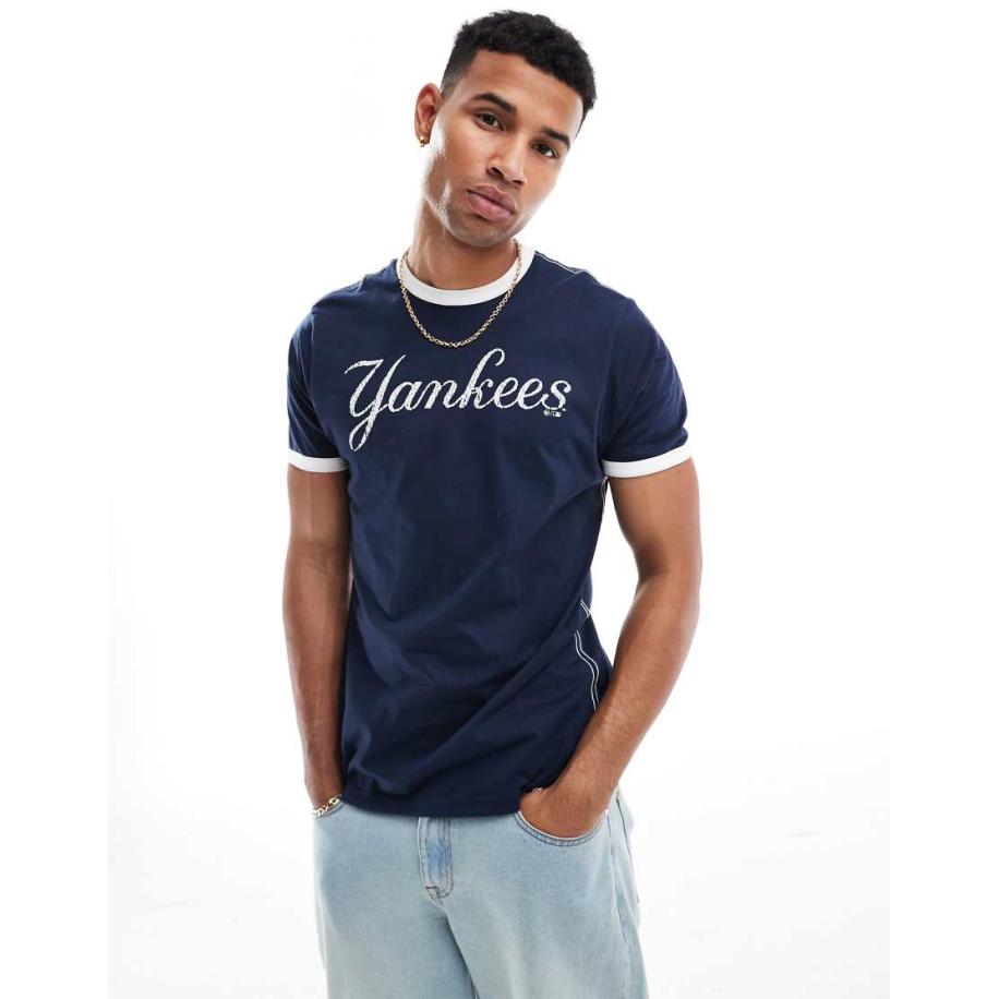 47 Brand - T-shirt met NY Yankees-logo in marineblauw Blauw