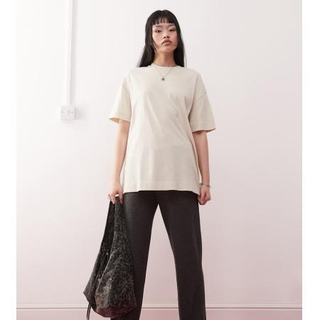 COLLUSION Oversized T-shirt van zware stof in ecru-Wit