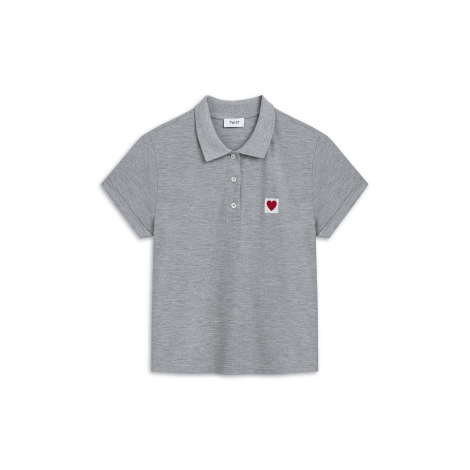 Twist Twist Shirt lichtgrijs / rood -