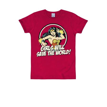 Logoshirt LOGOSHIRT Shirt Wonder Woman beige / rood / wit