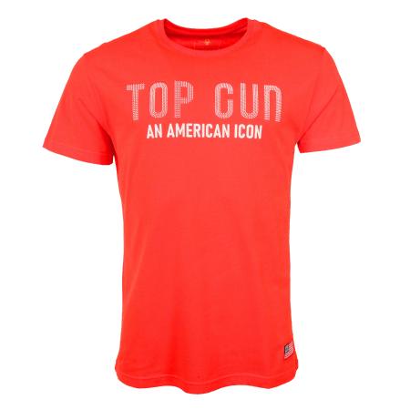 TOP GUN Shirt lichtrood / wit