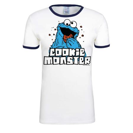 Logoshirt LOGOSHIRT Shirt Cookie Monster wit