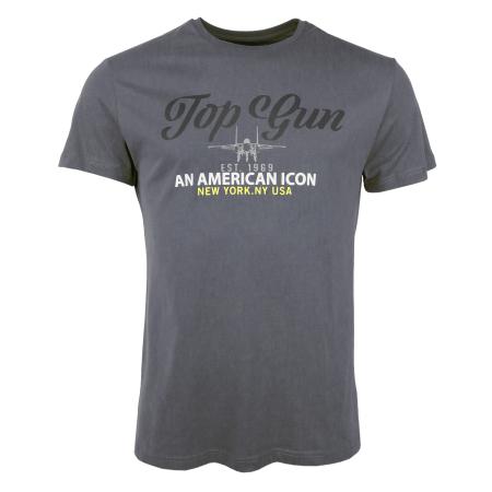TOP GUN Shirt duifblauw / geel / grijs / zwart / wit