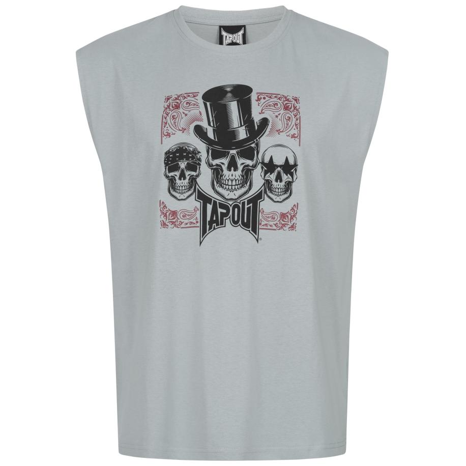 Tapout Tapout Shirt SKULL TANK grijs / rood / zwart -