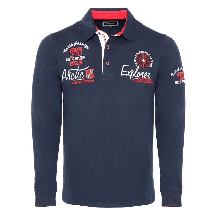 Carisma CARISMA Shirt donkerblauw / kersrood / wit -