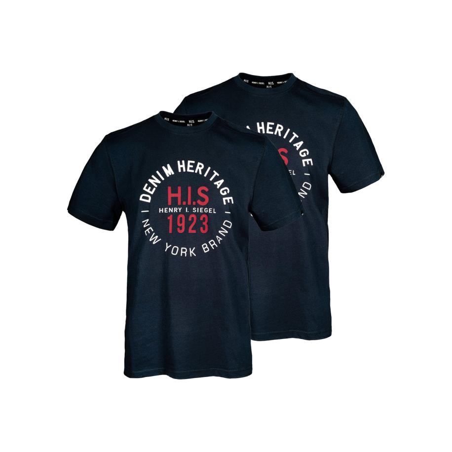 H.I.S H.I.S Shirt Denim Heritage Big Logo navy -