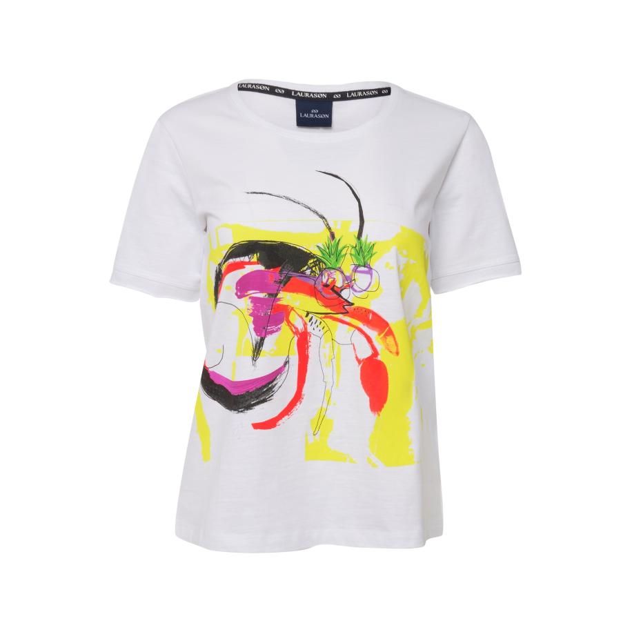 LAURASØN LAURASØN Shirt citroen / lila / magenta / zwart / wit -