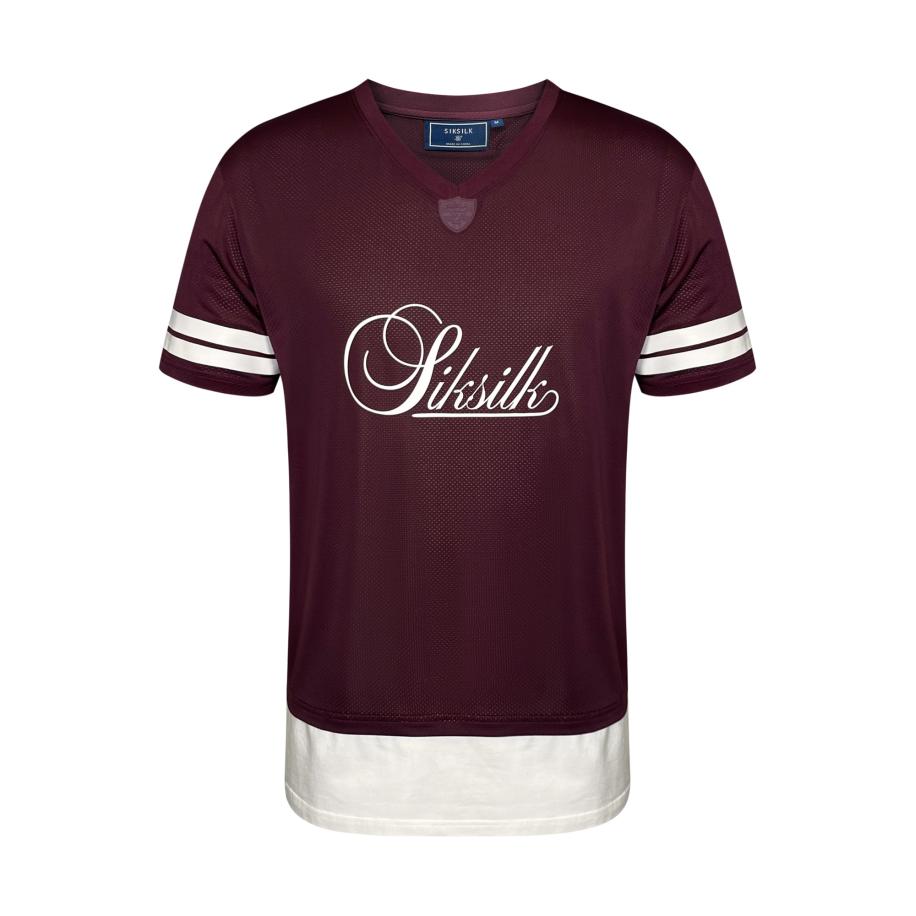 SikSilk SikSilk Shirt bourgogne / wit -