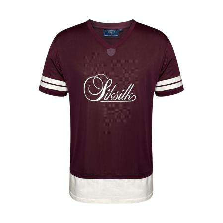 SikSilk SikSilk Shirt bourgogne / wit