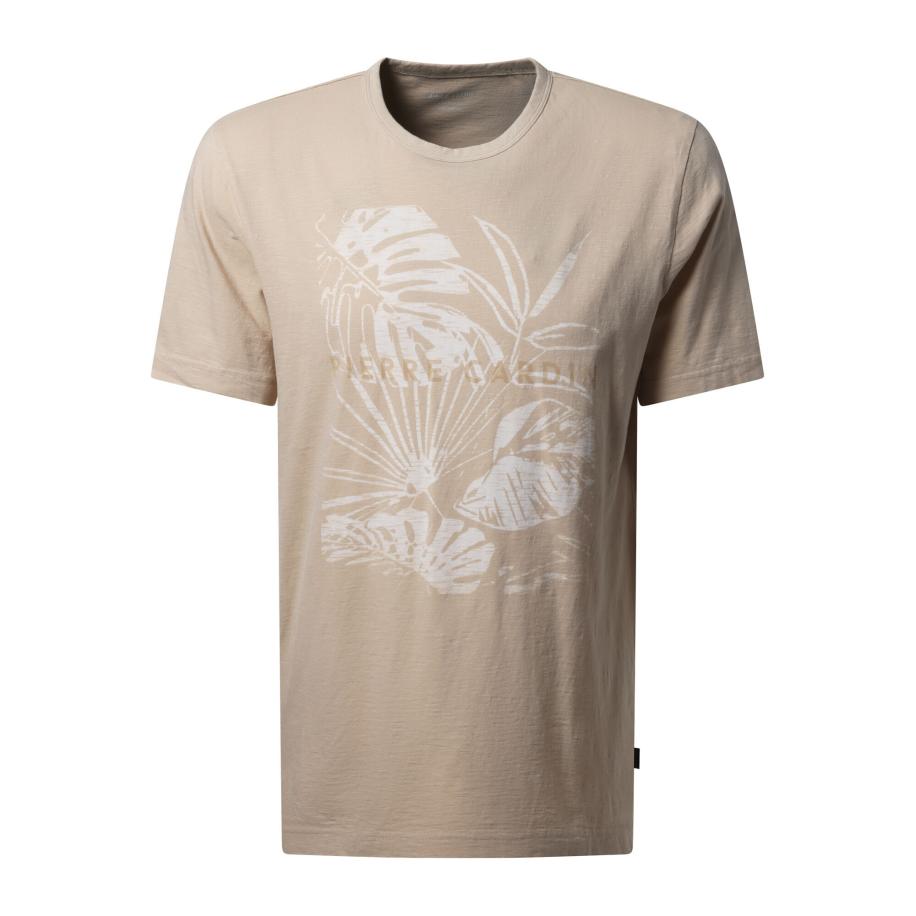 Pierre Cardin PIERRE CARDIN Shirt lichtbruin / wit -