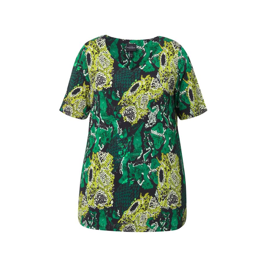 Ulla Popken Ulla Popken Shirt groen / jade groen / appel / zwart -