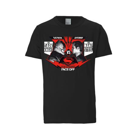 LOGOSHIRT Shirt Batman vs Superman - Face Off gemengde kleuren / zwart