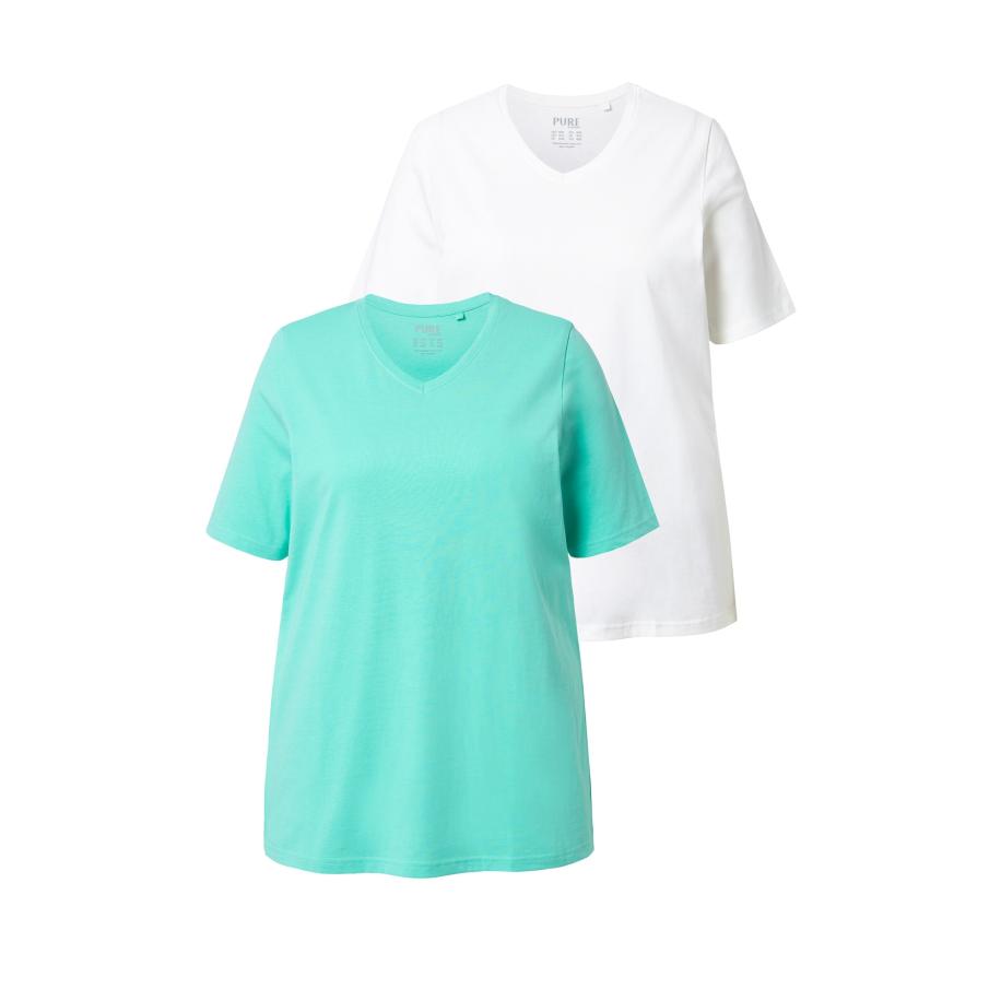 Ulla Popken Ulla Popken Shirt turquoise / wit -