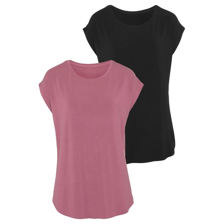 Lascana LASCANA Shirt lila / zwart -