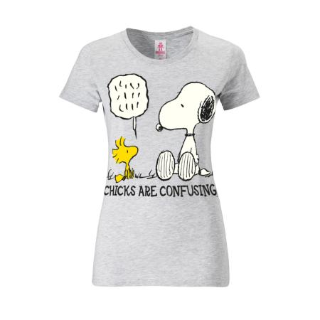 LOGOSHIRT Shirt Snoopy geel / grijs gemêleerd / zwart / wit