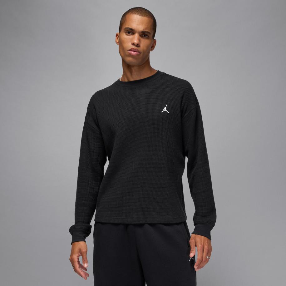 Jordan Flight Mountainside wafelshirt met lange mouwen voor heren - Zwart Zwart