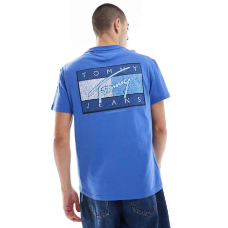 Tommy Jeans - T-shirt met print op de achterkant in blauw