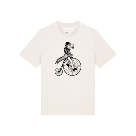 Watapparel Watapparel Shirt T-Rex auf Fahrrad zwart / wit