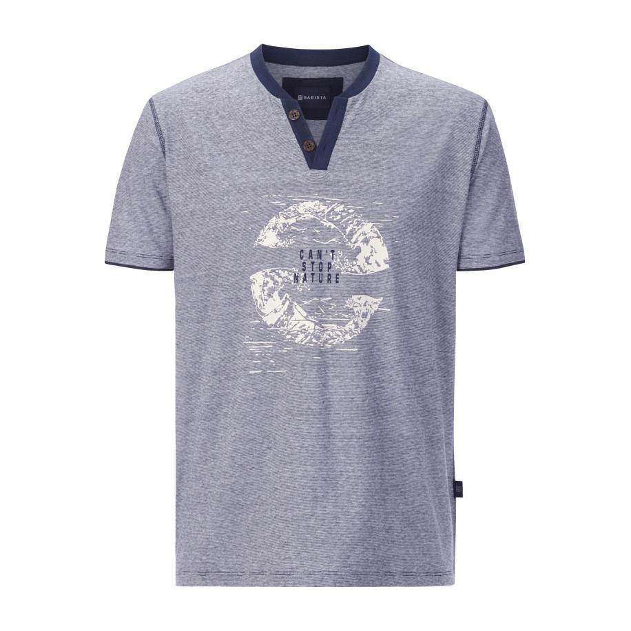 BABISTA T-Shirt V-hals lichtblauw, Print -