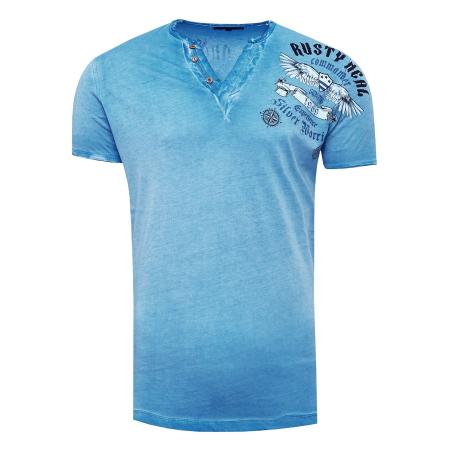Rusty Neal Rusty Neal Shirt lichtblauw / wit