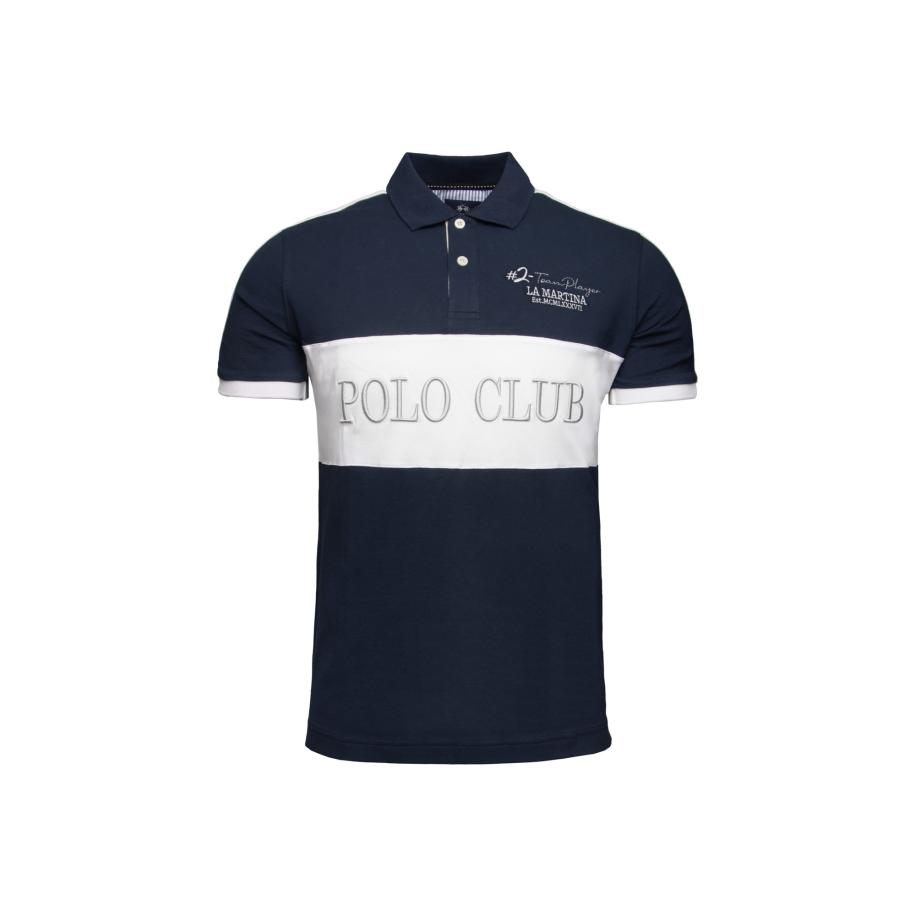 La Martina La Martina Shirt donkerblauw / wit -