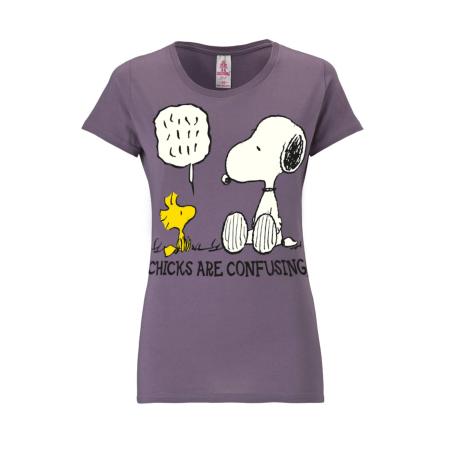LOGOSHIRT Shirt Snoopy geel / donkerlila / wit