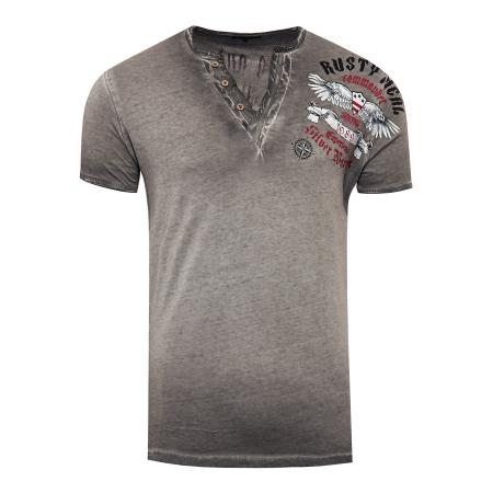 Rusty Neal Rusty Neal Shirt antraciet / wit