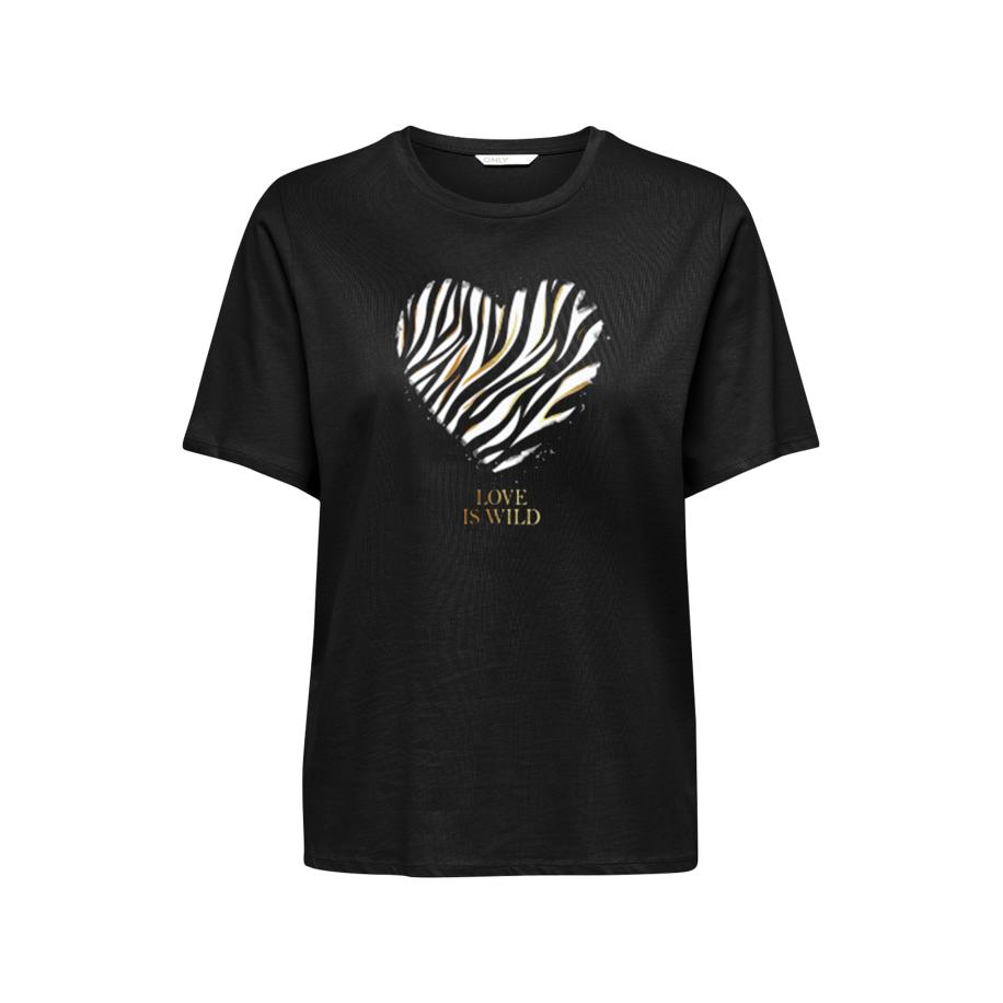 Only ONLY Shirt ONLKITA goud / zwart / wit -