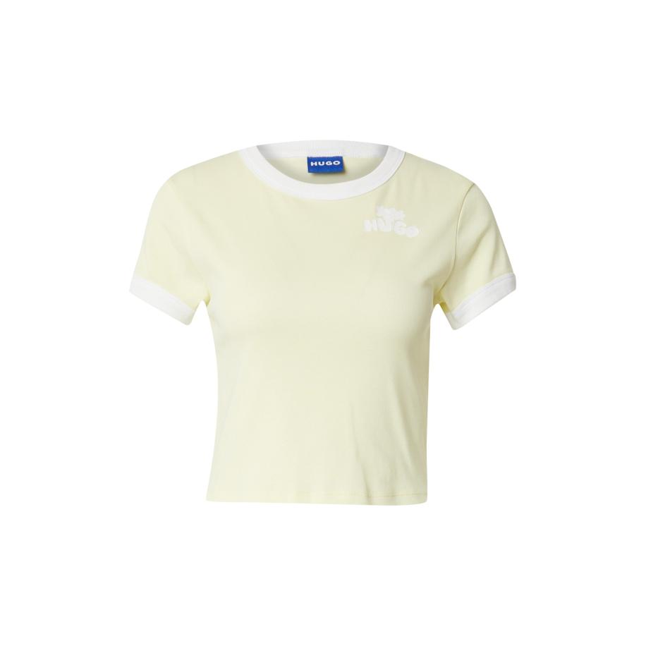 Hugo Boss HUGO Shirt Dalia pasteelgeel / wit -