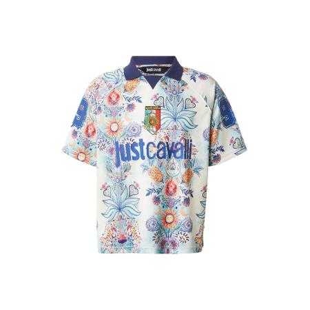 Just Cavalli Shirt blauw / azuur / lichtoranje / wit