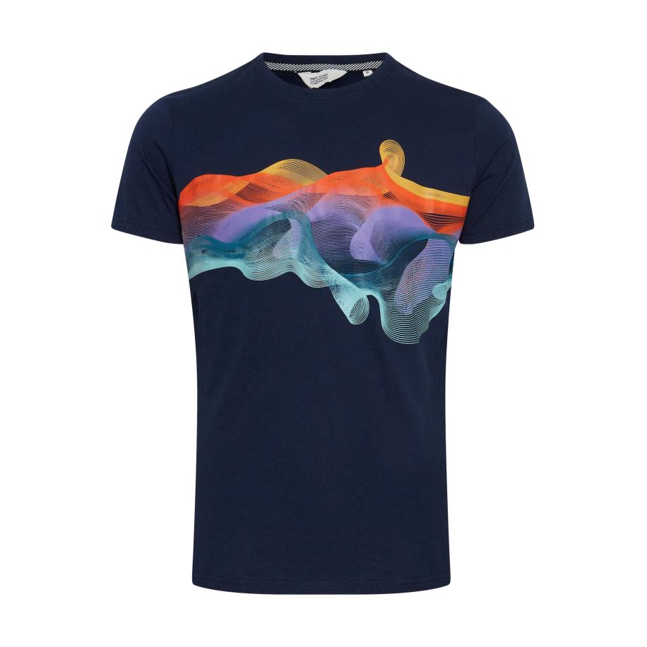 Solid !Solid Shirt Pedro donkerblauw / lila / rood -