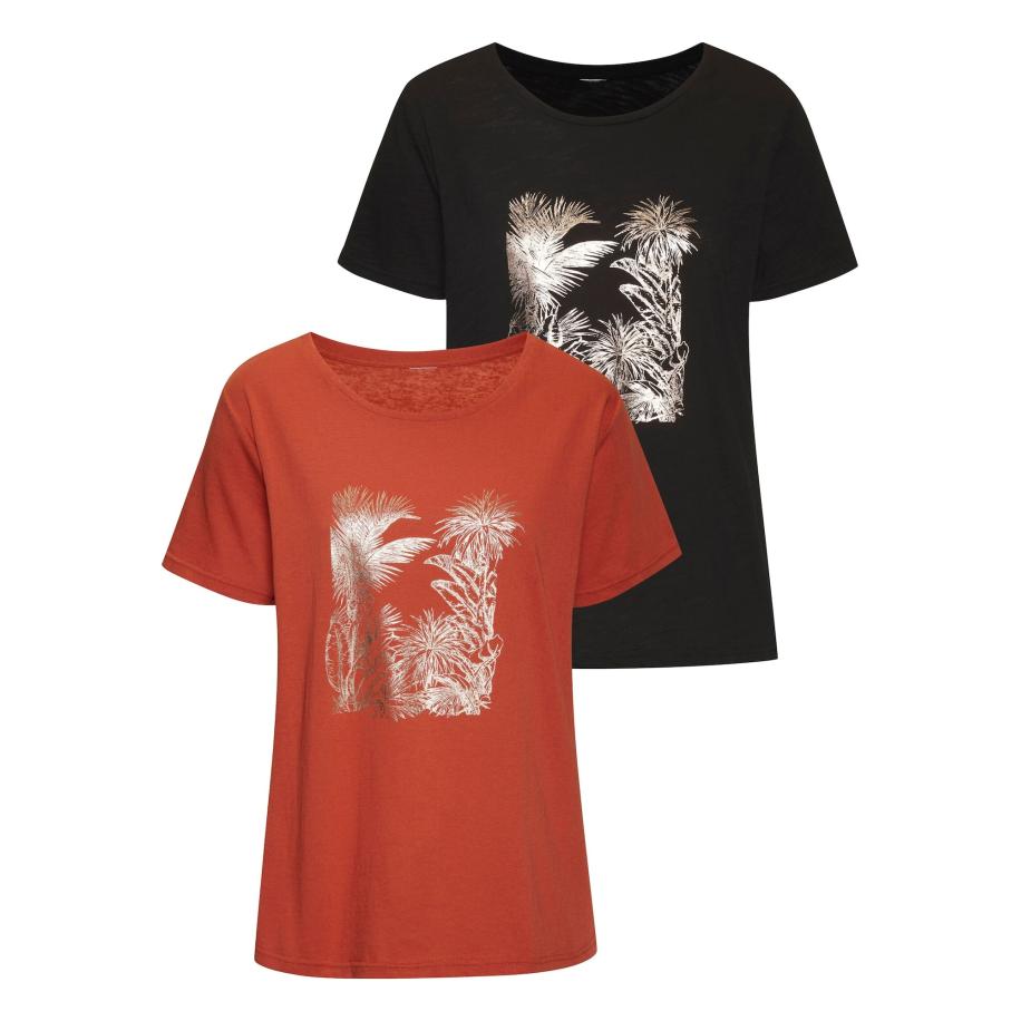 VIVANCE VIVANCE Shirt taupe / abrikoos / zilver -