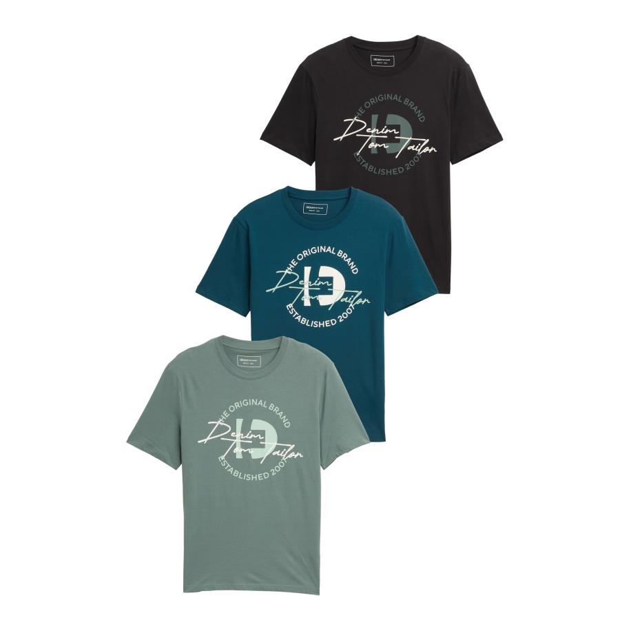 Tom Tailor TOM TAILOR DENIM Shirt petrol / lichtgroen / zwart / wit -