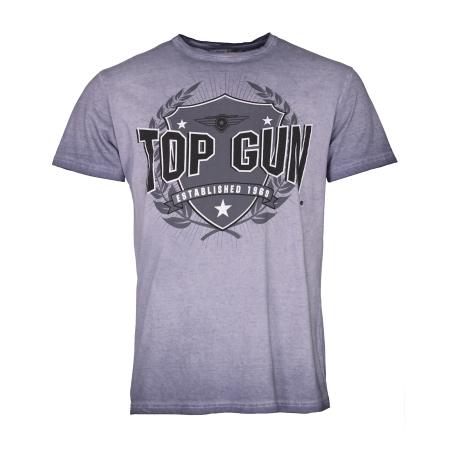 TOP GUN Shirt grijs / lila / wit