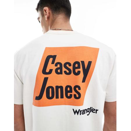 Wrangler - Casey Jones - Ruimvallend T-shirt van zware stof met workwear-logoprint op de rug in gebroken wit