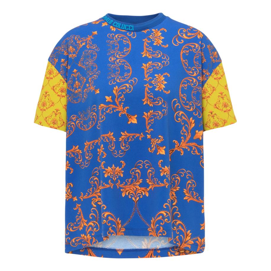 carlo colucci Carlo Colucci Shirt Ciresa blauw / geel / oranje -
