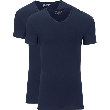 Slater 2-pack Stretch V-hals T-shirt Navy